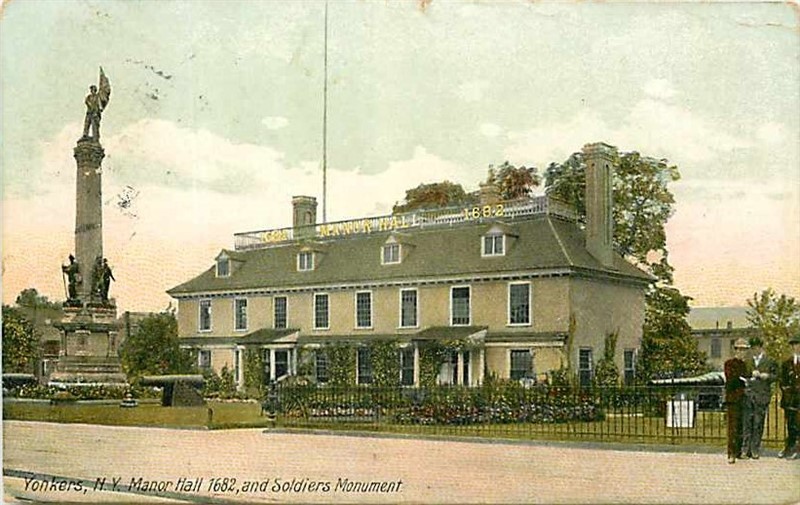 NY, Yonkers, New York, Manor Hall, Soldiers Monument, Hugh C. Leighton No. 7019