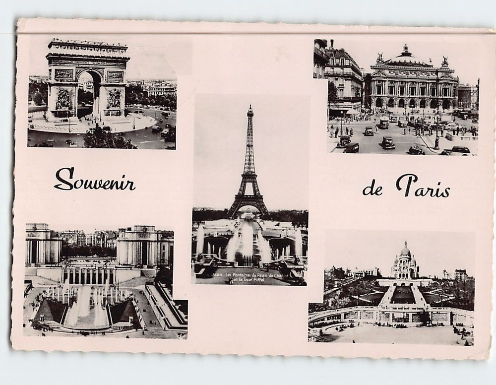 Postcard Famous Landmarks in Paris France