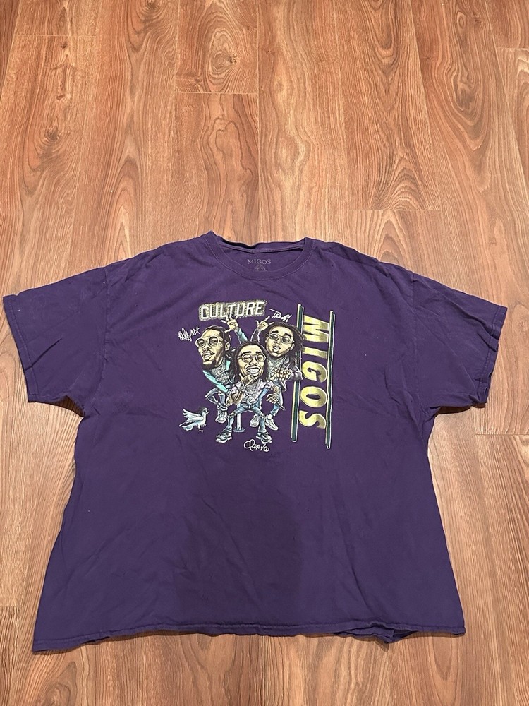 Migos Culture Graphic T Shirt Men 3XL Purple Rap Hip Hop Tour Promo