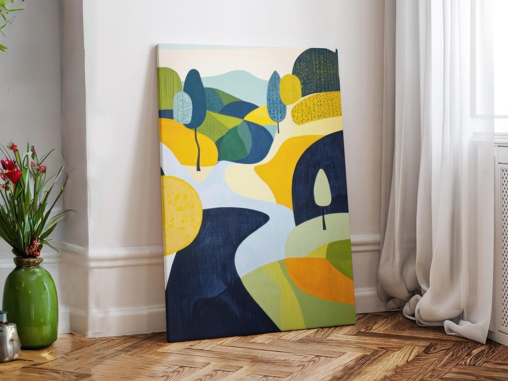 Stretched Canvas Print, Scandinavian Abstract Wall Art