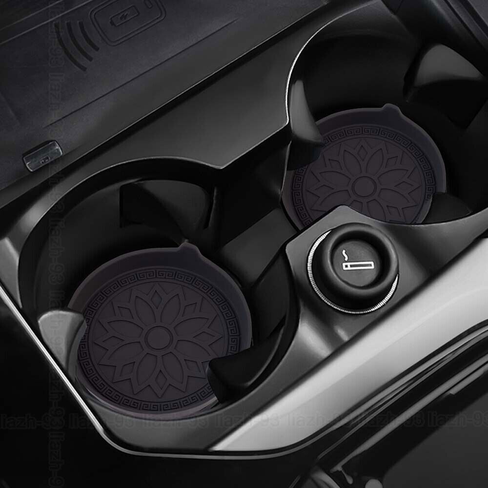 2x Car Interior Accessories Drink Cup Holder Anti Slip Pad Insert Coaster Mats