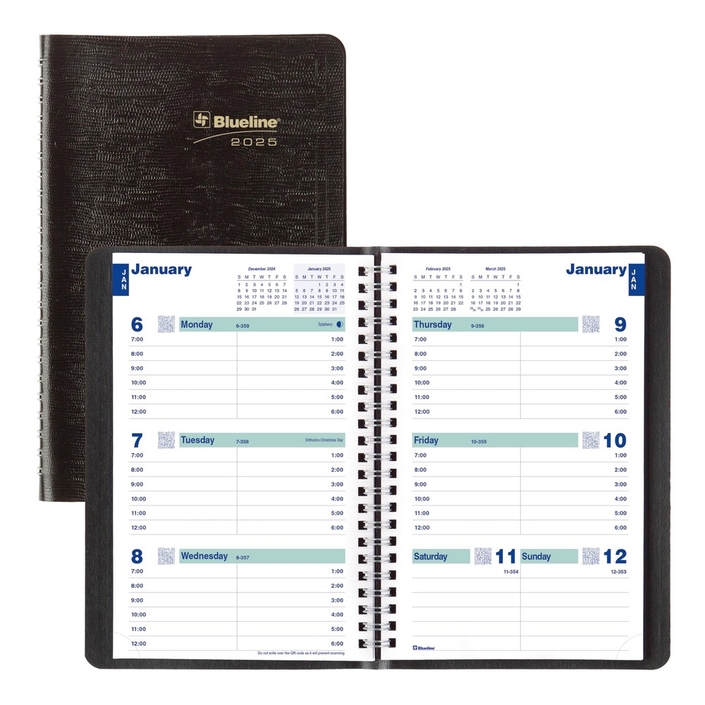 Blueline® 2025 Plan & Link™ Essential Weekly Planner, Appointment Book, 12 Mo...