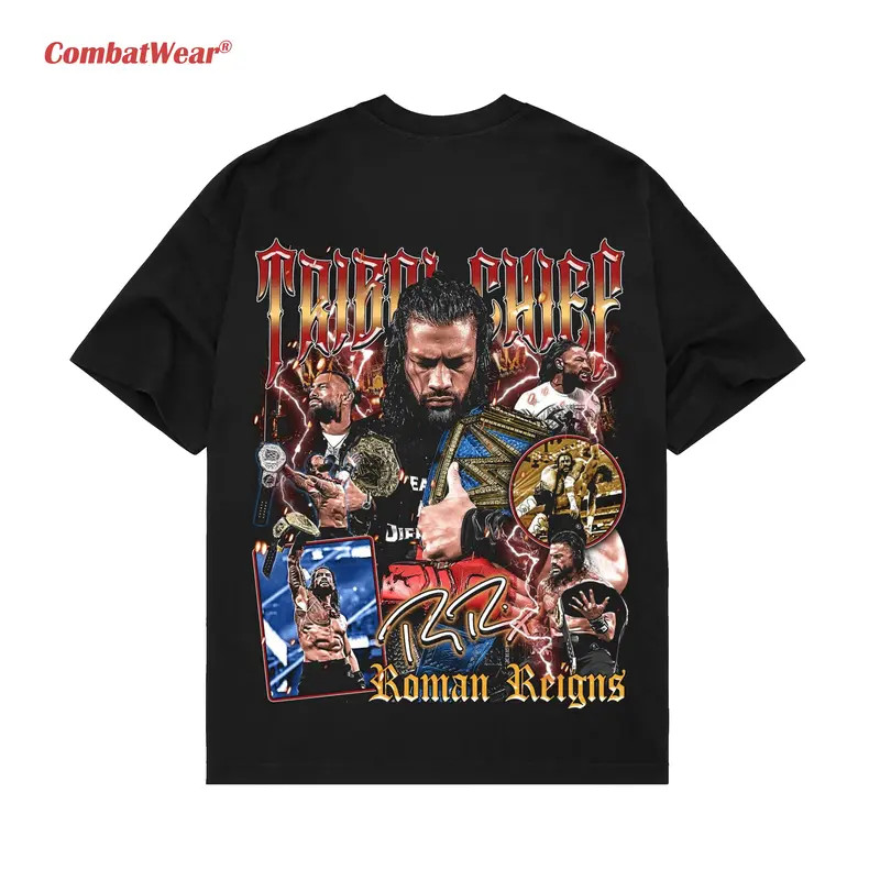 Roman Reigns Tribal Chief WWE T-Shirt Graphic Wrestler Streetwear Men