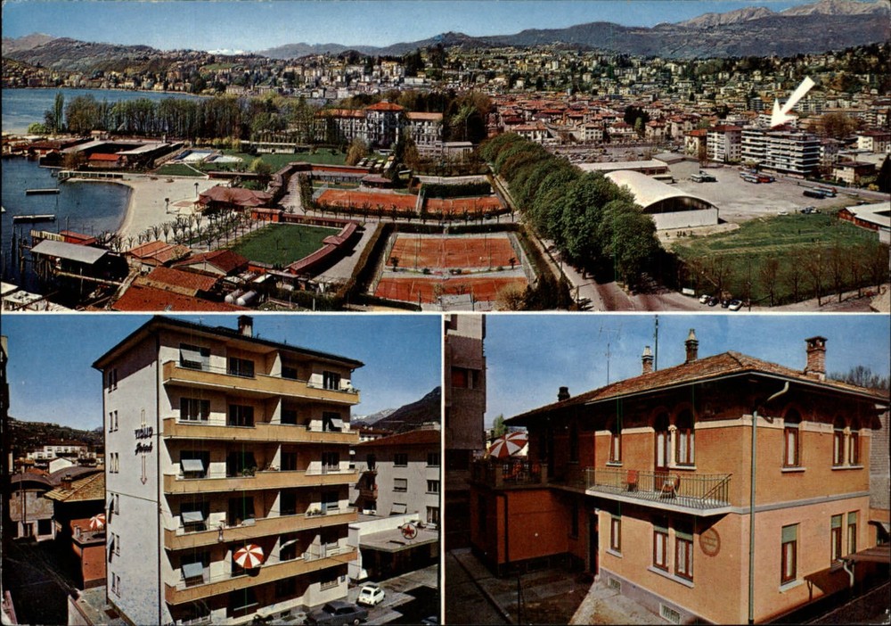 Switzerland Lugano Garni Hotel Tiglio multiview ~ postcard sku461