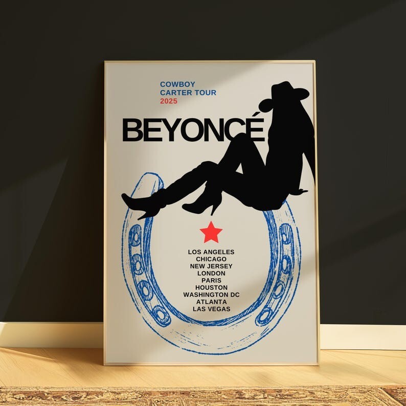 Beyoncé Cowboy Carter 2025 Tour Poster Wall Art Concert Print