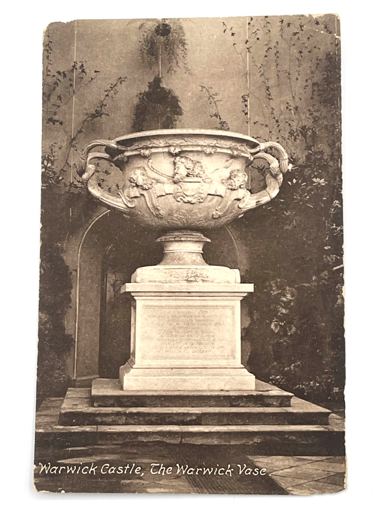 Warwick Castle England The Warwick Vase Postcard Early 1900s Printed in England