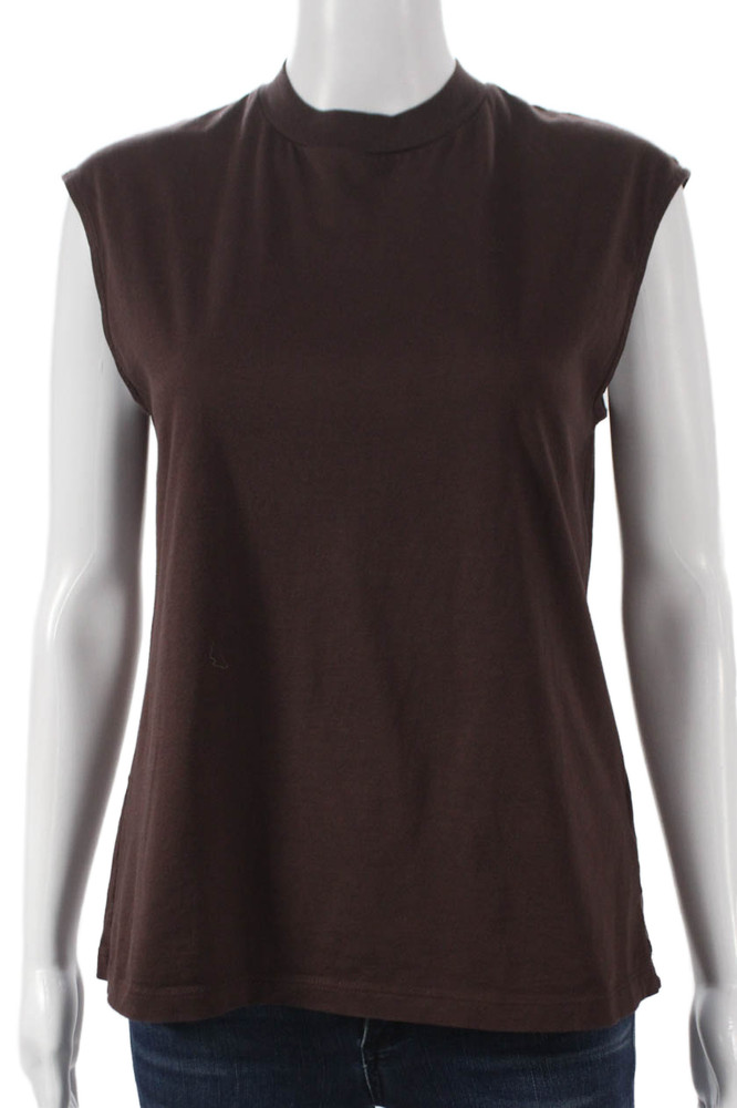 Tibi Womens Basic Sleeveless Mock Neck Brown Tank Size XSFree Shipping in US $100+ Orders | $6.95 Orders Below