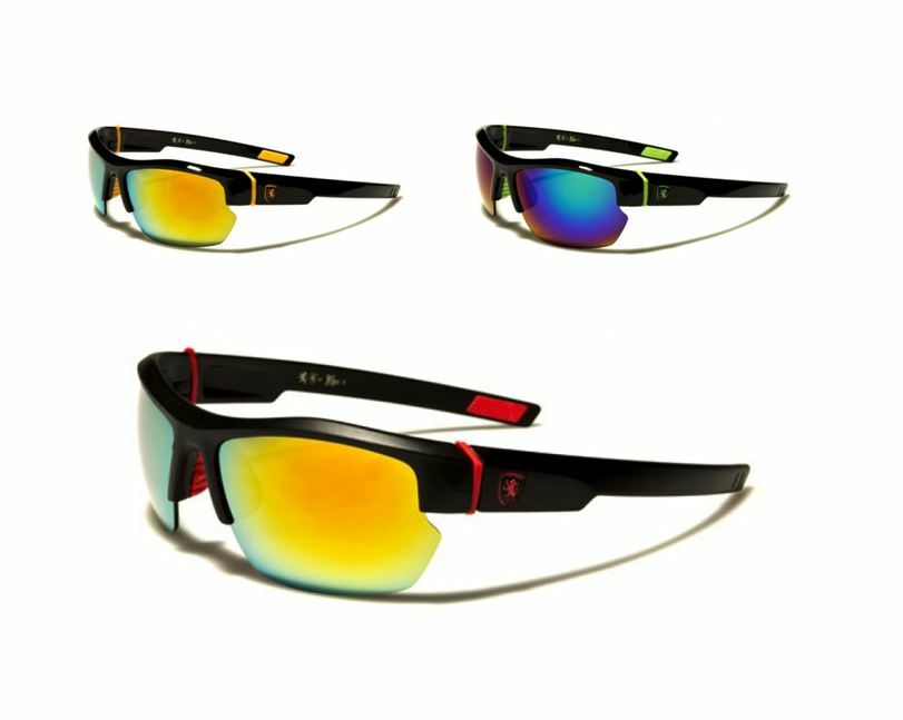 KHAN Sport Mirror Sunglasses for Men - Golf Baseball Running Half Plastic Frames