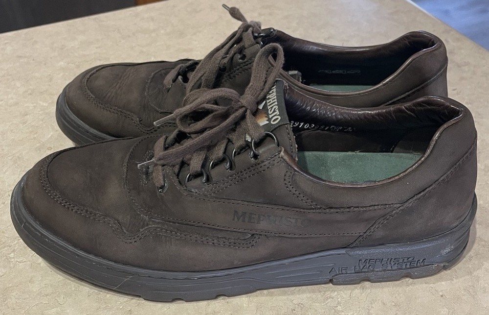 Mephisto Runoff Air Jet Walking Shoes Brown Leather Men’s Sz 8.5 Made In France
