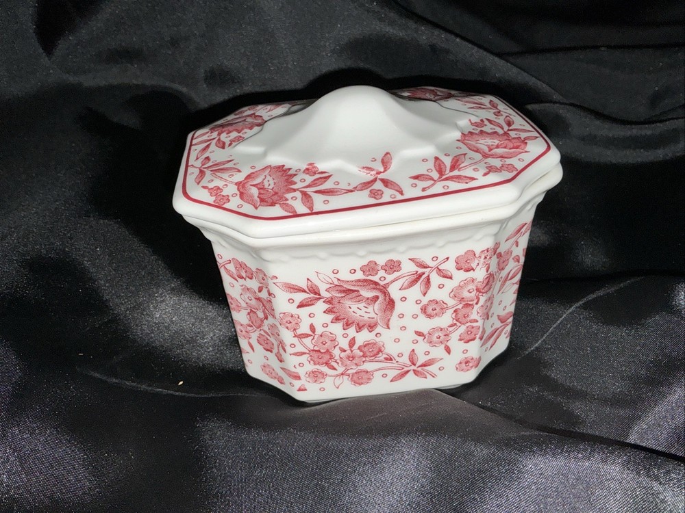 Syracuse china Roxbury red Restaurant Ware Condiment Box 4.5” Econo-Rim