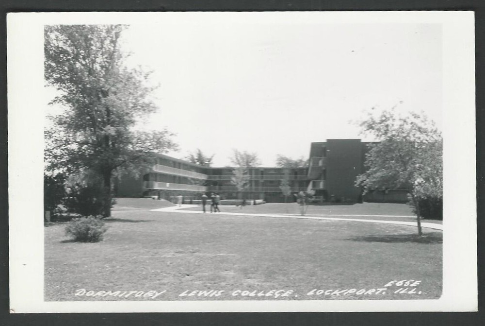 LOCKPORT ILLINOIS Lewis University Dormitory RPPC L.L. Cook Real Photo Postcard