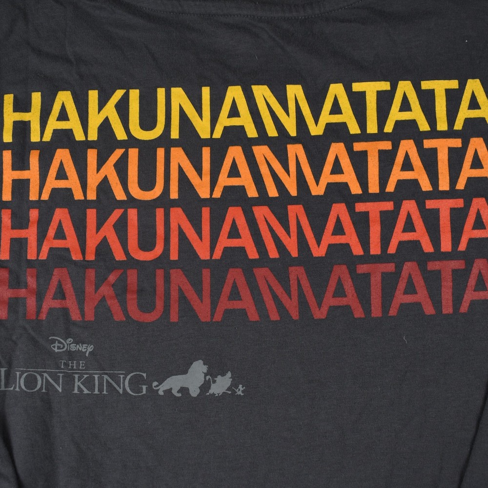 Disney Lion King HakunaMatata Long Sleeve T-Shirt Gray Adult Large Graphic Tee