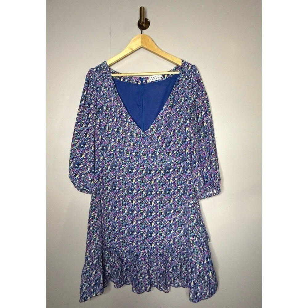 Tanya Taylor Multi Color Bernadina Faux Wrap Silk Minidress 10