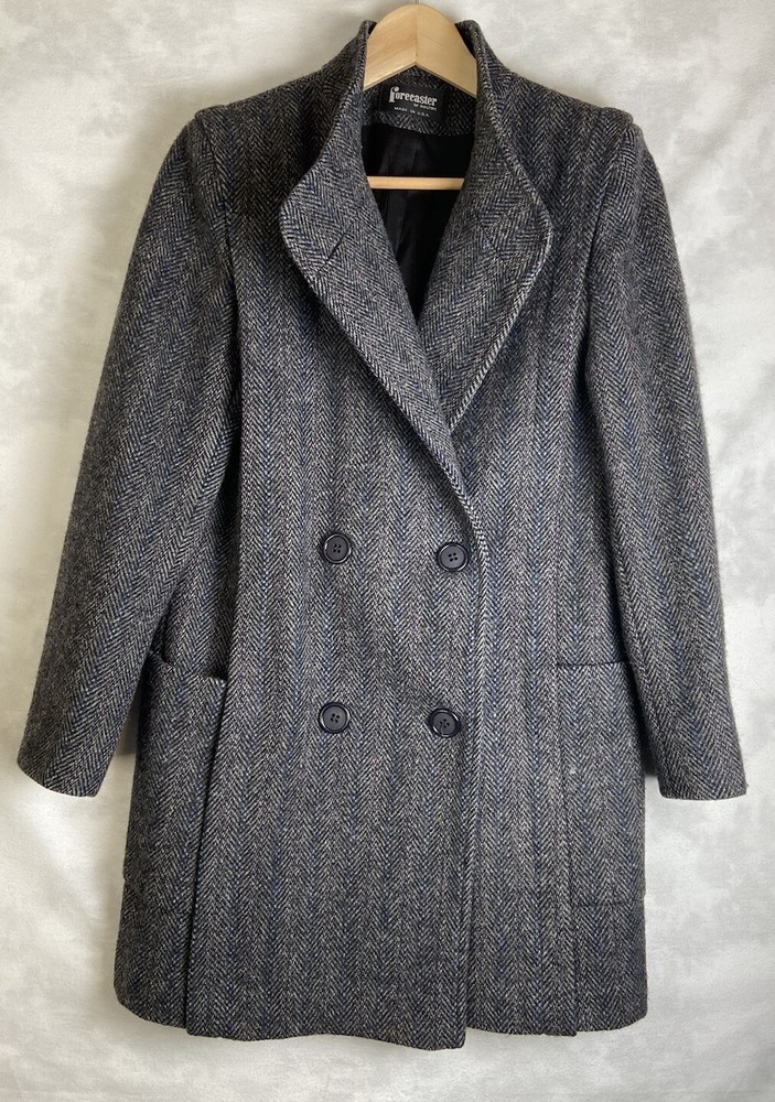 VTG FORECASTER OF BOSTON Gray 100% PURE WOOL  Double Breasted Coat size 5/6