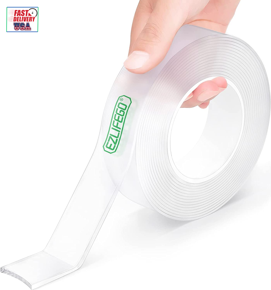 Double Sided Tape Heavy Duty(Extra Large 16.5FT), Nano Adhesive Mounting Tape Wa