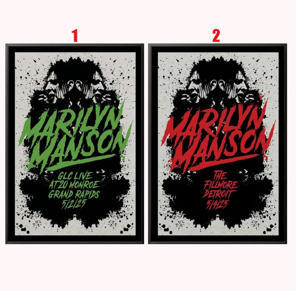 Marilyn Manson 2025 Tour Custom Poster The Fillmore Detroit MI May 4