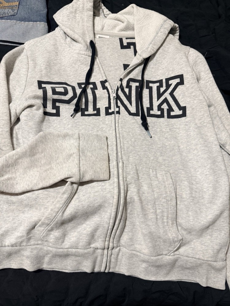 Victoria Secret Pink Joggers And Zip Up Hoodie Set