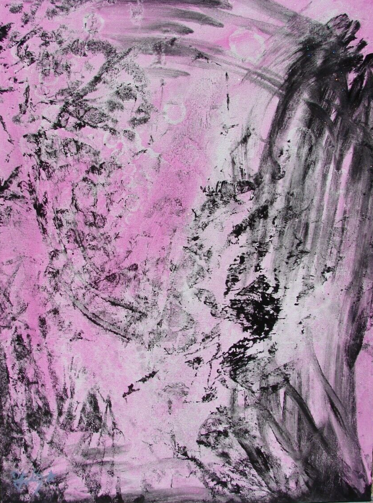 Modernist ABSTRACT PAINTING Expressionist MODERN Art PINK PARADISE FOLTZ