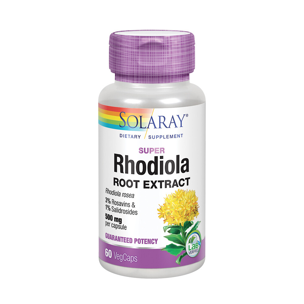 Solaray Super Rhodiola Root Extract 500mg | Herbal Adaptogen for Healthy Stress