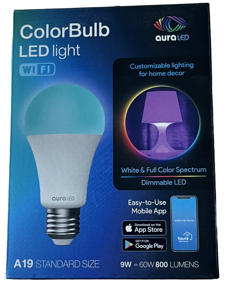 Wi-Fi Smart LED Bulb Color Tune Dimmable 60W A19 Warm to Cool White