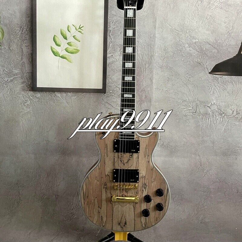 LP Custom Limited Edition Electric Guitar HH Pickup Spalted Top Veneer Factory