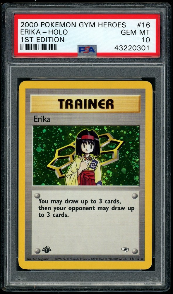 Pokemon Erika 2000 Gym Heroes #16 1St Edition Holo Psa 10RCH IS ACCEPTING CONSIGNMENTS! UP TO 95% PAYOUTS!