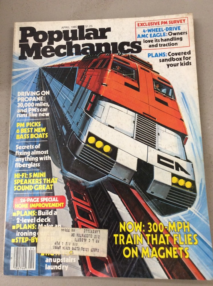 Popular Mechanics April 1980 300 MPH Magnetic Train