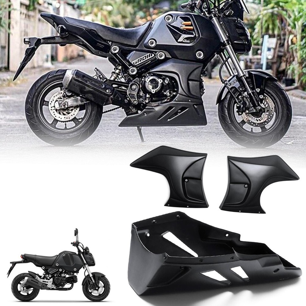 BLACK BELLY PAN UNDER CRANK FAIRING GUARD TRIM COVER FIT HONDA GROM 125 2021-24