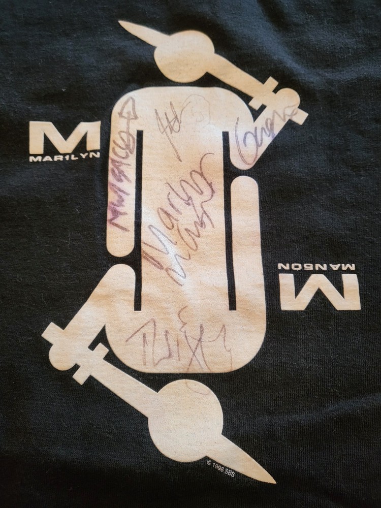 *AUTOGRAPHED* Rare 90's Vintage Marilyn Manson Suicide King Anti-Christ XL Shirt