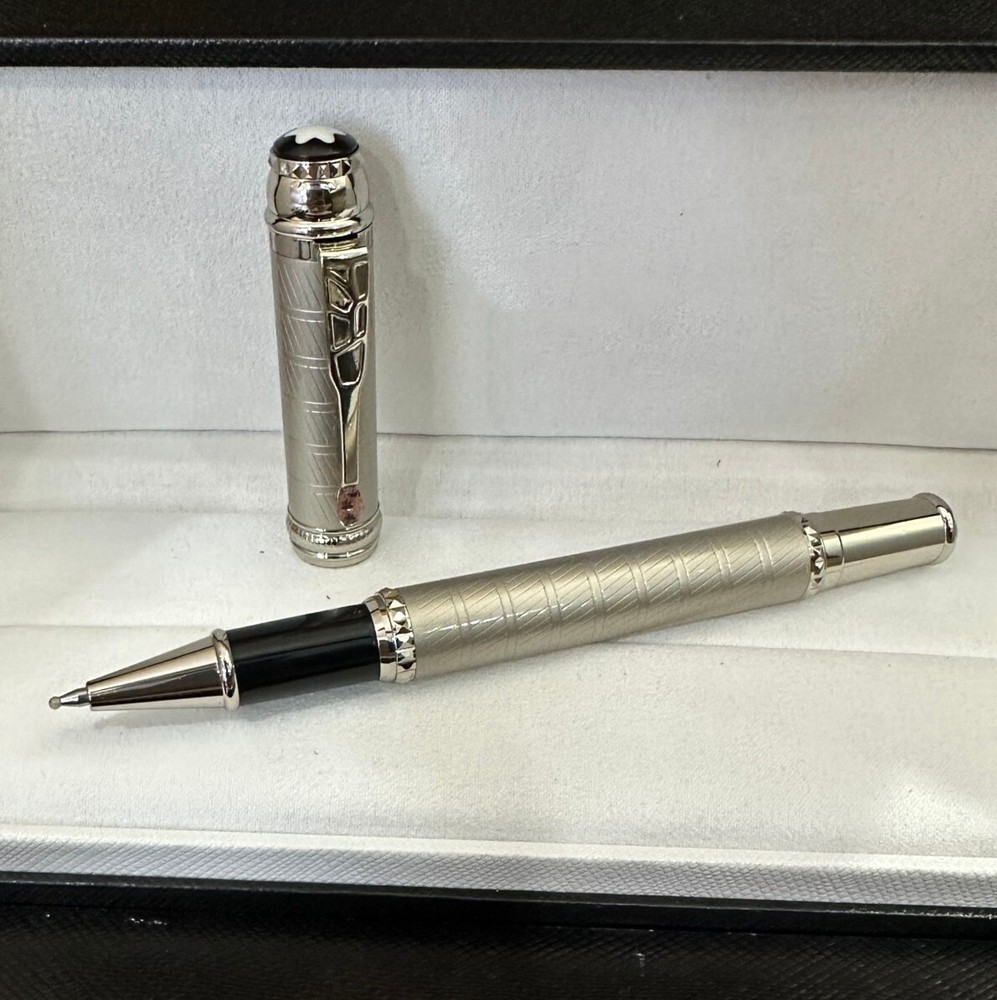 Deluxe Writers Series Silver Color - Silver Clip 0.7mm Rollerball Pen No Box