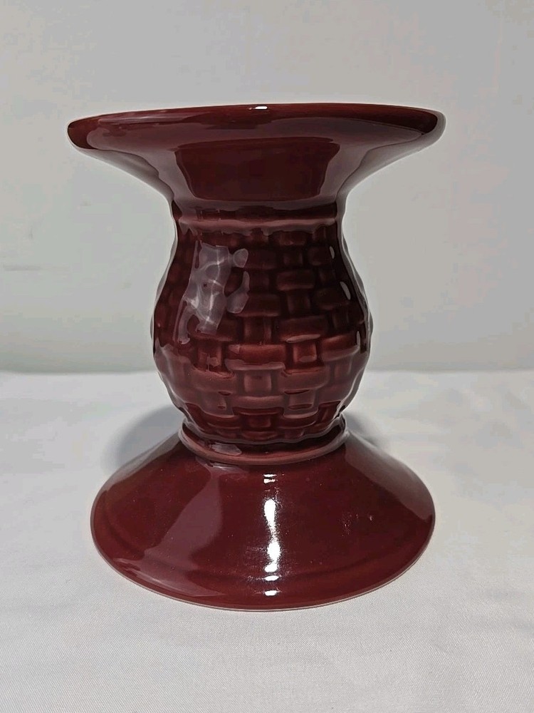 Longaberger Basket Woven Traditions Paprika Pedestal Pillar Candle Holder