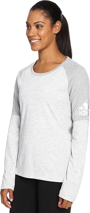 adidas Womens Performer Cover-Up Vapour Grey Heather/Matte Silver Shirt XL