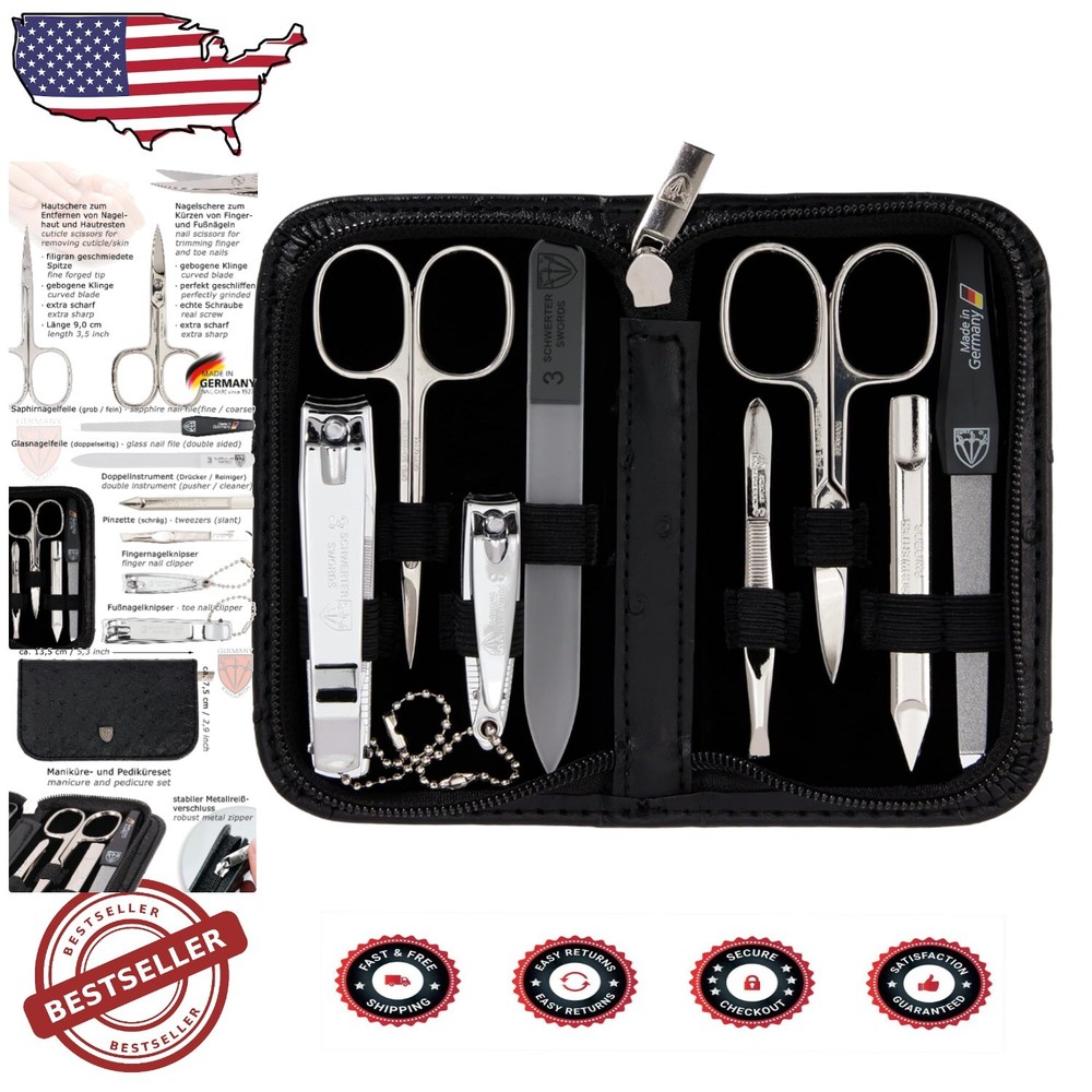 German-Made 8-Piece Nail Care Set with Stylish Gift Box - Perfect for Gifting