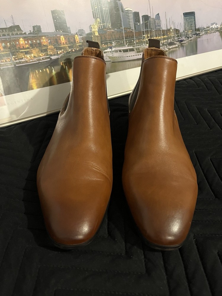 The Rail Knox Brown Leather Chelsea Boots Size 10