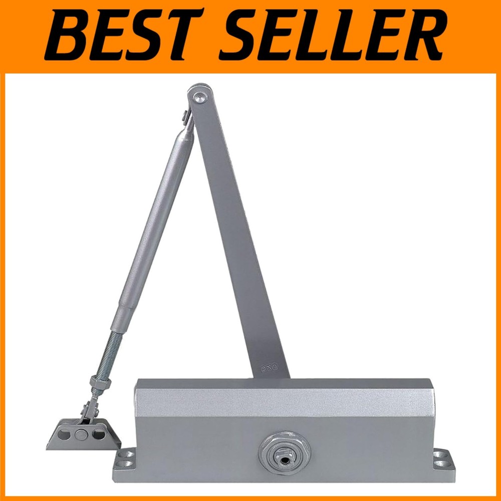 Versatile Non-Handed Hydraulic Door Closer - Easy Install with Aluminum Finish