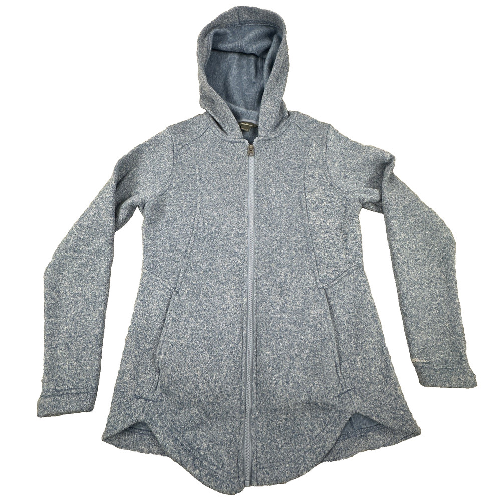 Eddie Bauer Women's Full Zip Hoodie Size S Blue Fleece Activewear Hooded Jacket