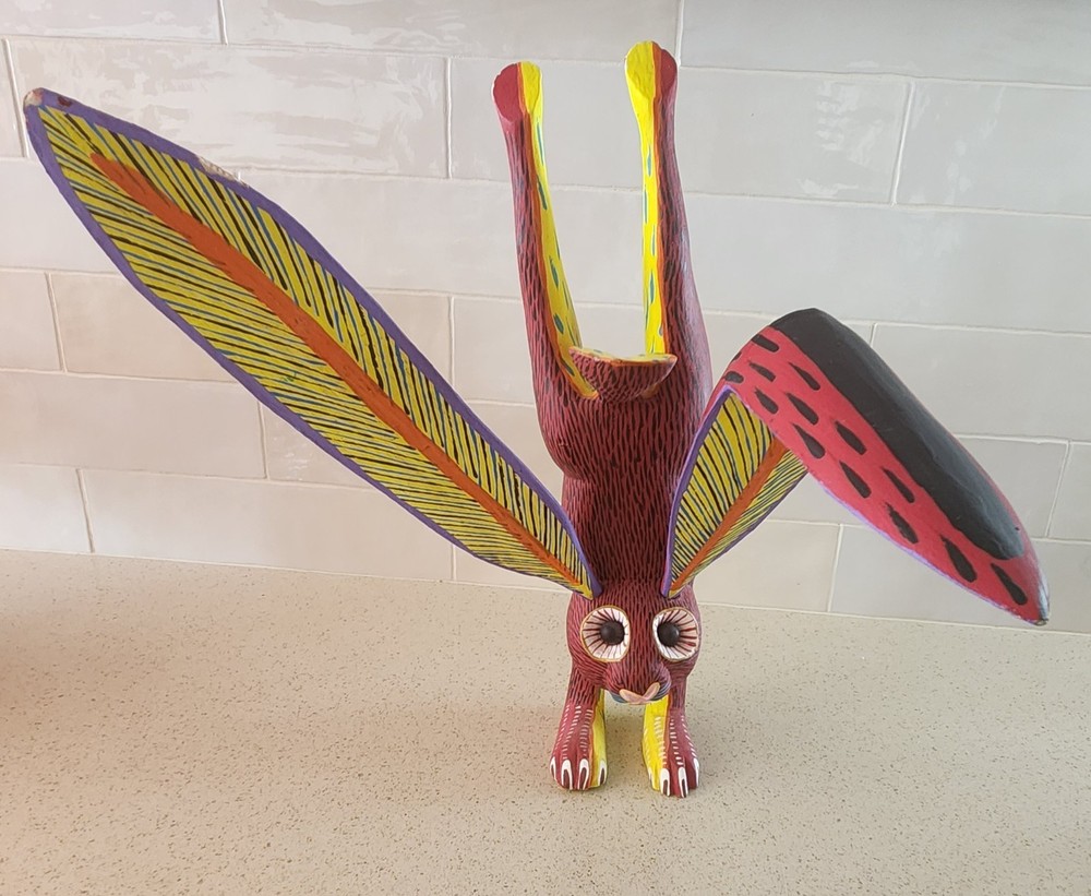 Rabbit Alebrije SIGNED Oaxaca Mexico Copa Wood Hand-carved Hand-painted Folk Art