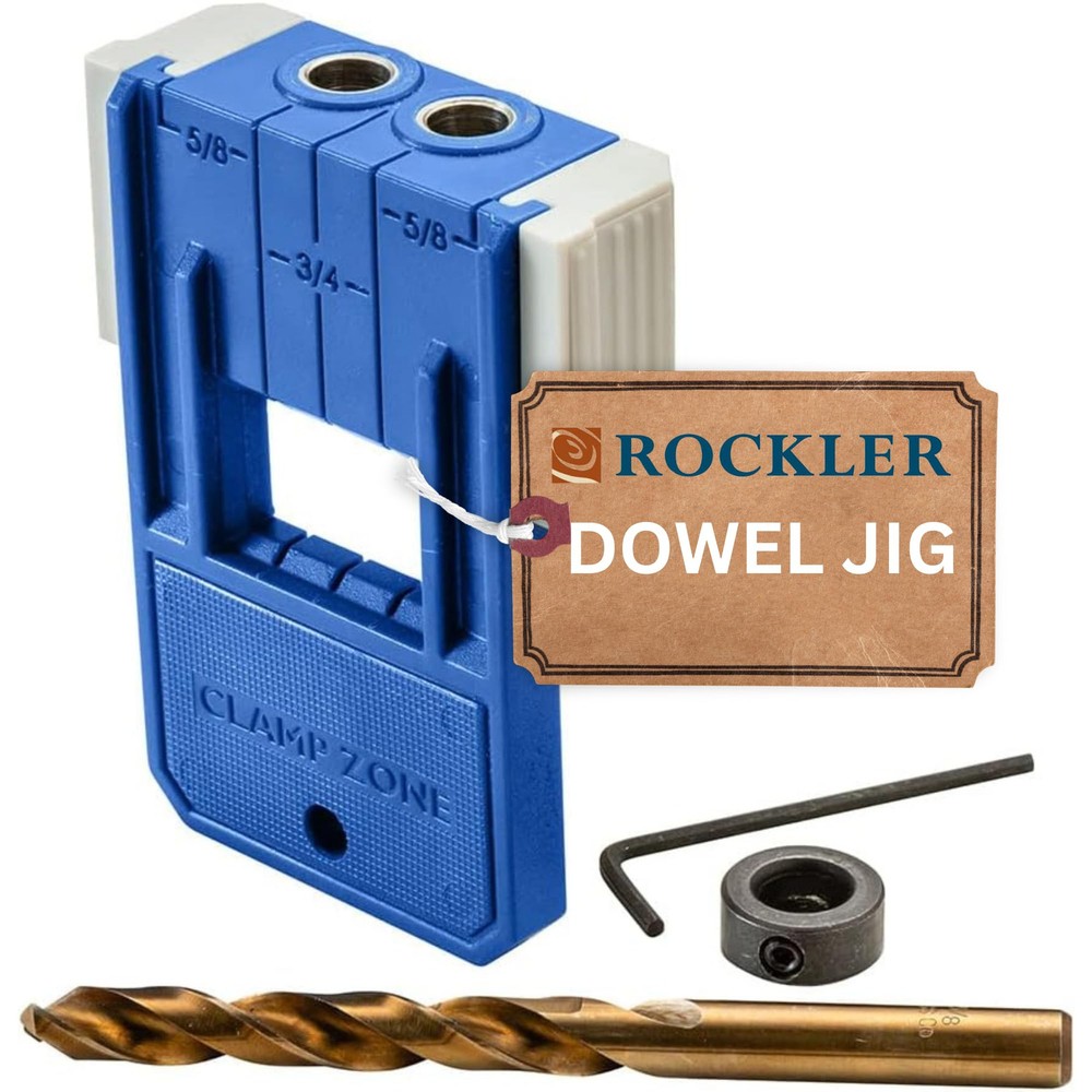 3/8 Doweling Jig Kit w/Drill Bit Stop Collar Wood Dowel Jig kit Dual Edge Sto