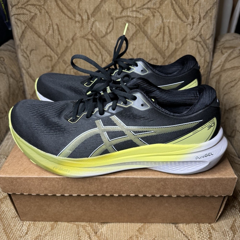 ASICS Men's Gel Kayano 30 Running Shoes Black/Yellow Glow, Size 10.5 Excellent!