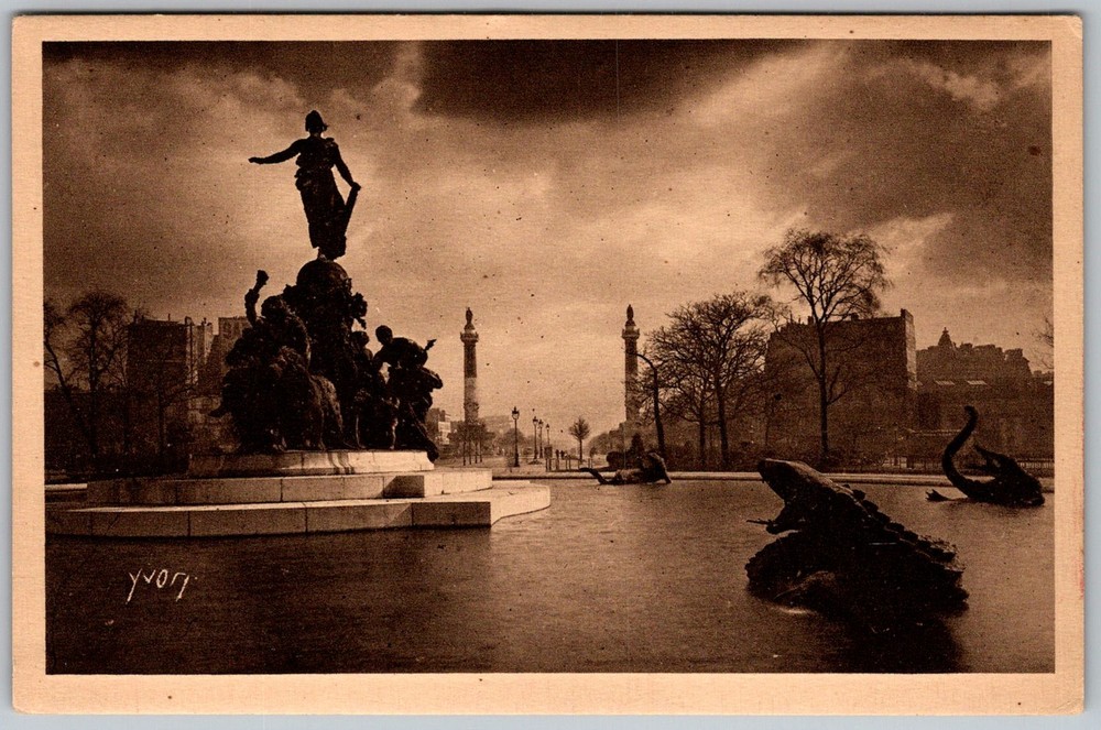 Antique Postcard Place DE LA Nation Paris, Fr 1920s