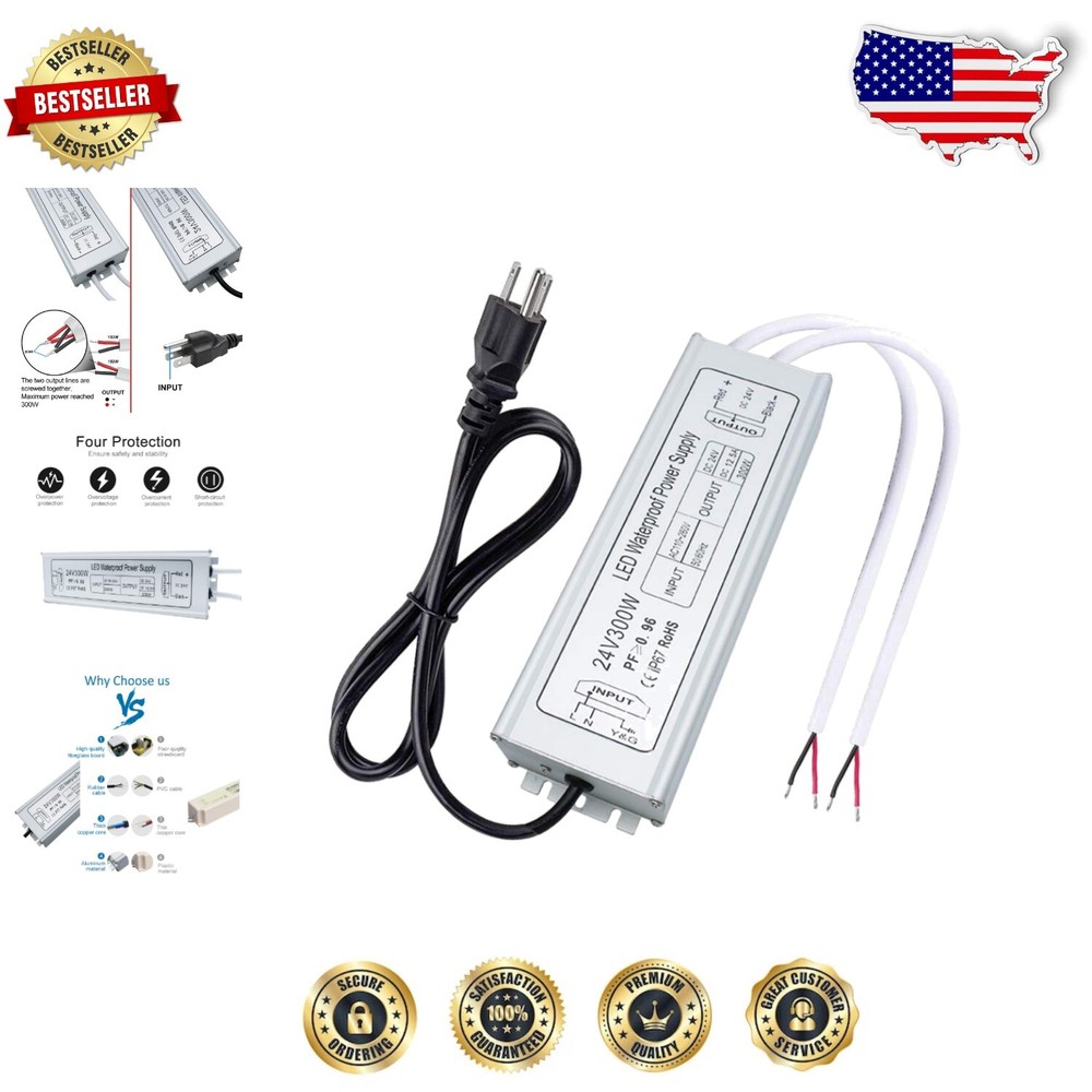 300W IP67 Waterproof LED Driver - Reliable Power Supply for Outdoor Lighting