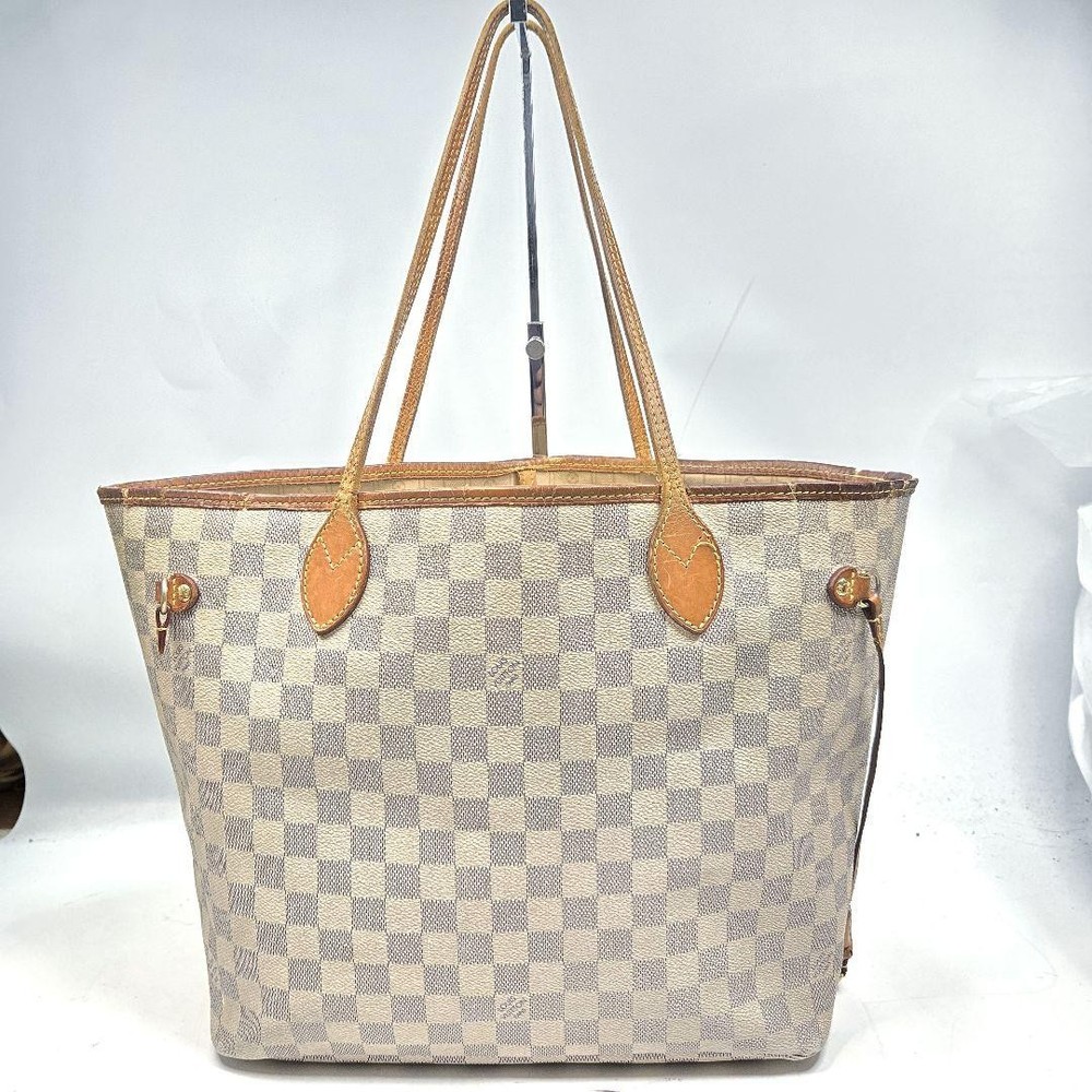 Louis Vuitton Damier Neverfull MM Tote Bag Used Good Condition