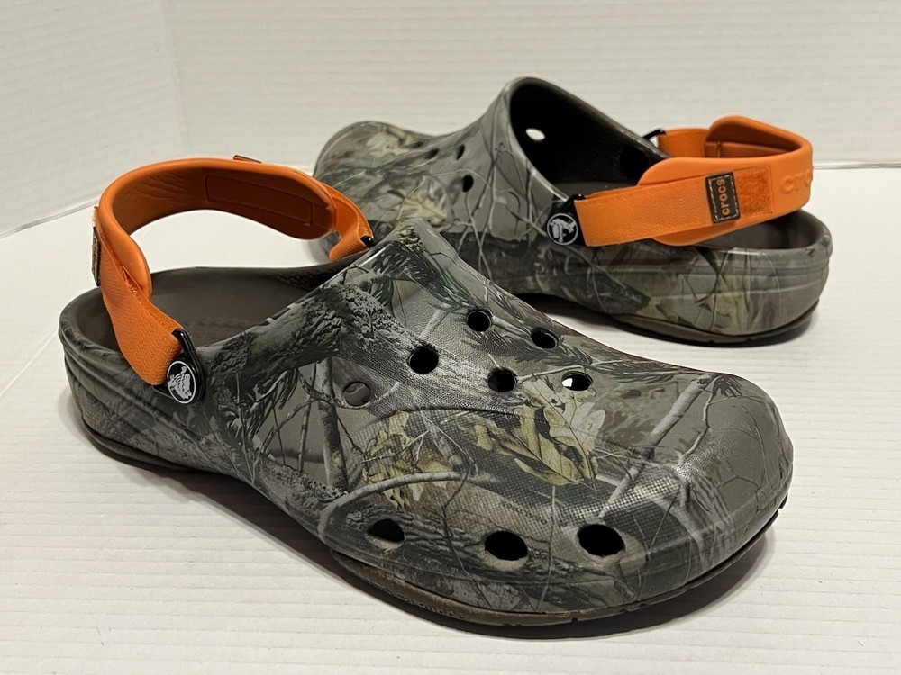 Crocs Unisex Adult All-Terrain Realtree Camo Clog Adjust Orange Strap M9/W 11