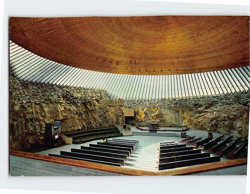 Postcard Interior Taivallahti Church Helsinki Finland