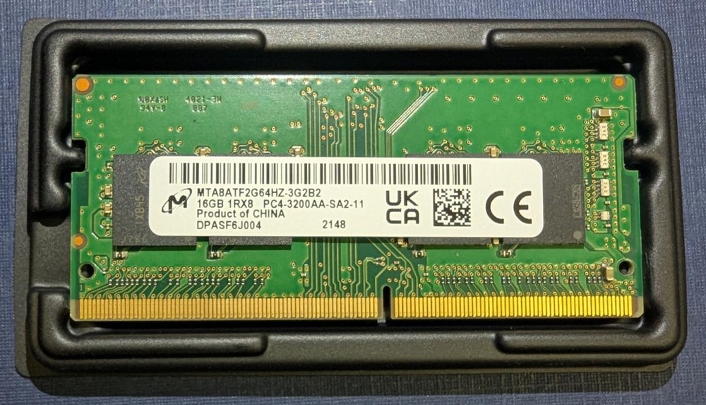 Micron MTA8ATF2G64HZ-3G2B2 16GB 1RX8 PC4-3200AA-SA2-11 SDRAM SODIMM - Tested
