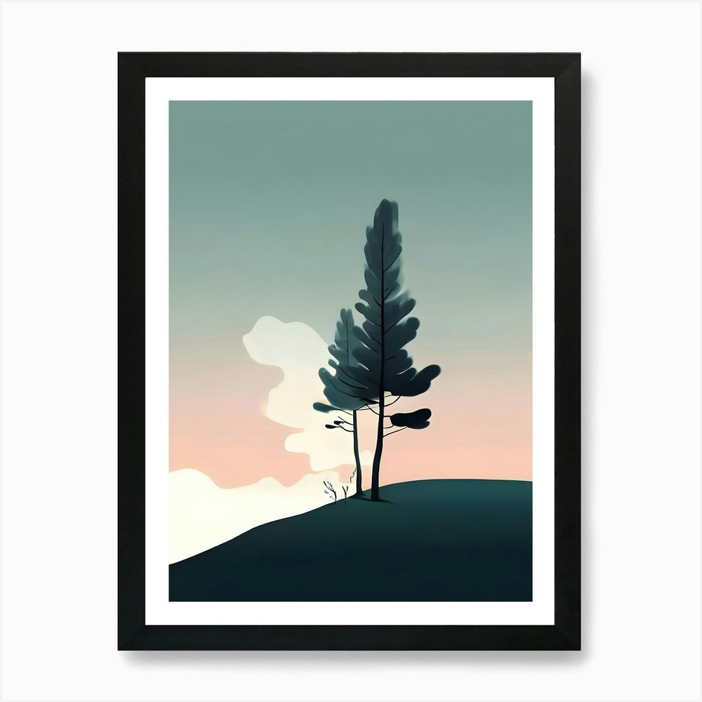 Lone Tree 6 Framed Wall Art Canvas Print Poster Picture  