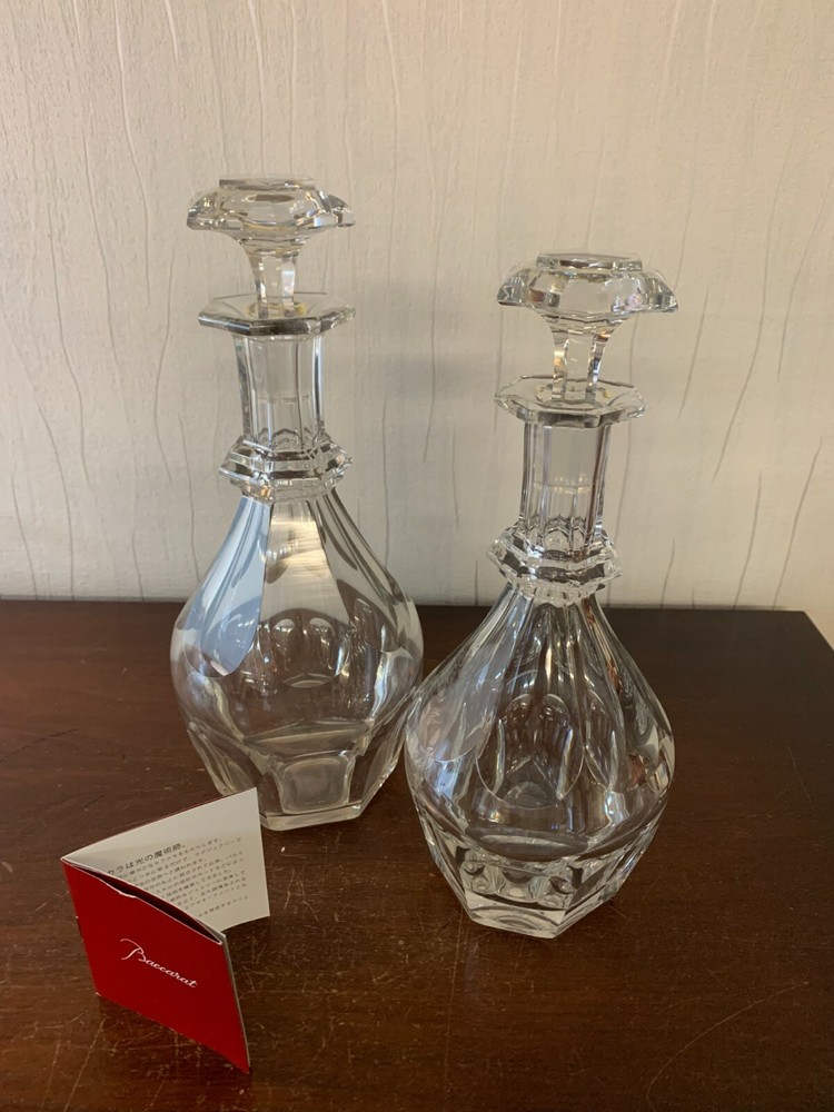 2 Lots Of 2 Harcourt Crystal Carafes By Baccarat H: 30Cm (Price For One Lot)