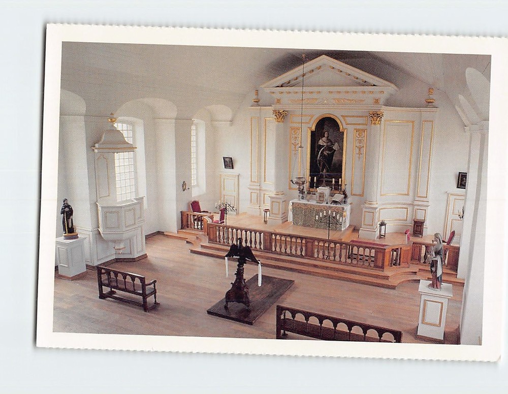 Postcard Interior Fortress of Louisbourg Chapel Cape Breton Nova Scotia Canada