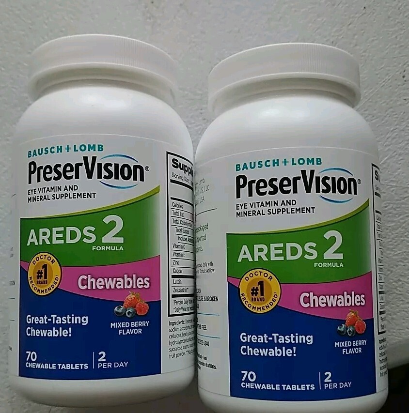 TWO PreserVision Areds 2 70 Chewables Each Exp Date 03/25