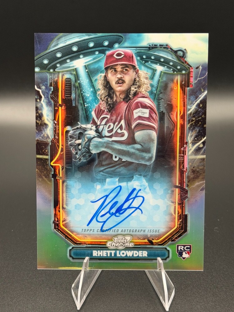 2025 Topps Cosmic Chrome Rhett Lowder Extraterrestrial Auto RC #ETA-RL Reds